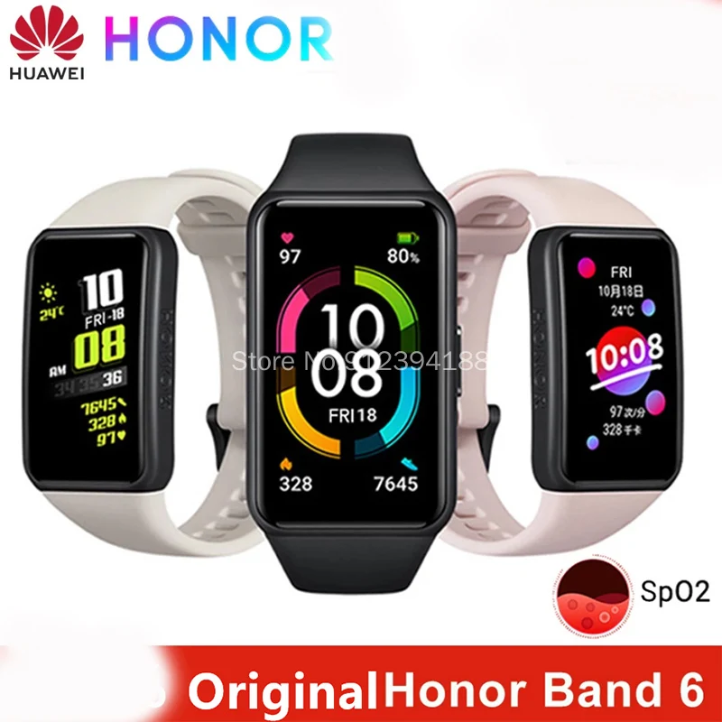 Смарт-браслет Huawei Honor Band 6 Водонепроницаемый с Bluetooth и Пульсометром | Электроника