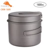TOAKS Cookware Set Ultralight Titanium Pot Frying Pan Outdoor Camping Titanium Bowl Titanium Cup Picnic 1100ml, 1300ml, 1600ml 1