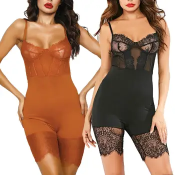 

Fashion Women Ladies Sexy Mesh Slim Lace Jumpsuit Strappy Sleeveless Short Bodycon Playsuit