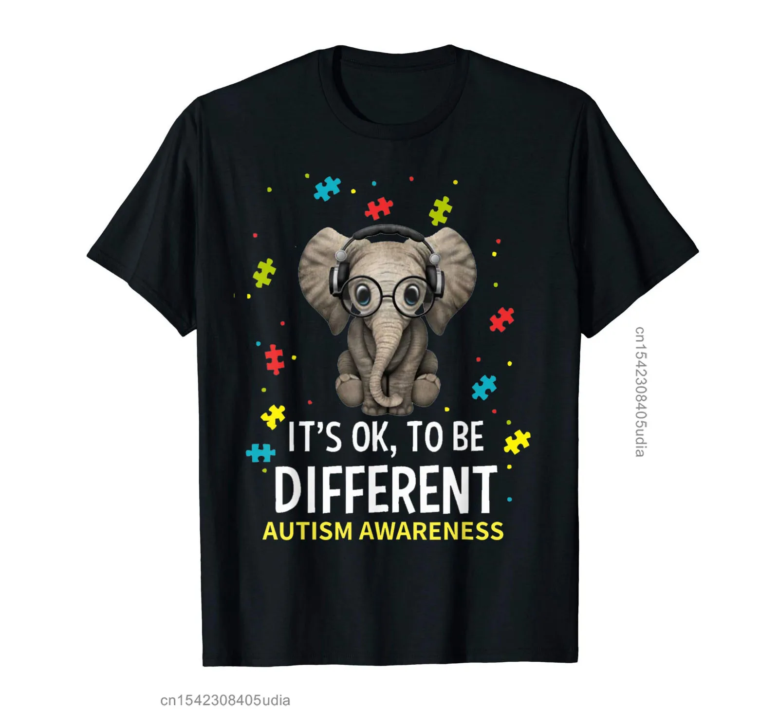 Футболки для осмотра аутизма с надписью It's Ok To Be Different Elephant Мужская забавная