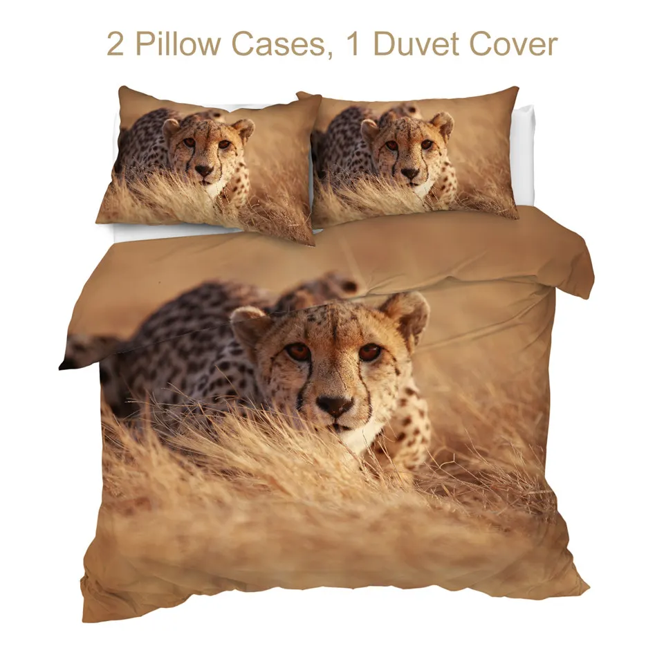 BeddingOutlet набор постельного белья леопардовой расцветки Cheetah двойной пододеяльник