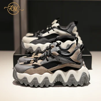 

RY-RELAA women sneakers 2018 fashion Genuine Leather wedge sneakers ins style women casual shoes white sneakers platform sneaker