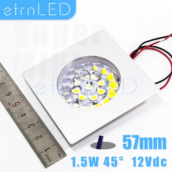 

etrnLED Small Led Recessed Ceiling Spot DC12V 1.5W Square Slim Interior Bulbs Kitchen Bedroom Living Room Showcase Panel Light