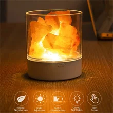 Lampe LED en cristal de l'himalaya naturelle, purificateur d'air, création d'humeur, éclairage d'intérieur rvb, lampe de Table, lampe de lave pour chambre à coucher