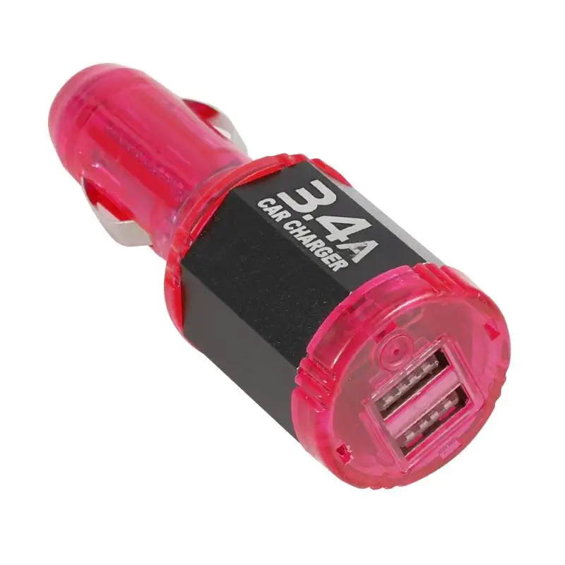 Автомобильное мини-зарядное устройство с двумя usb-портами 12 в 3,4 А, интеллектуальное Голосовое управление, автомобильное зарядное устройство, светодиодный светильник, автомобильный usb-адаптер - Название цвета: 8