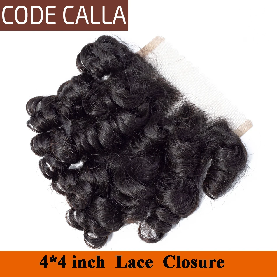 Надувные кудрявые волосы код Calla 4*4 из малайзии неповрежденные свободные Funmi