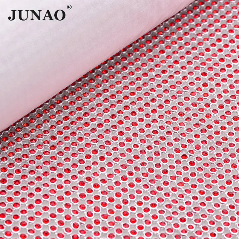 JUNAO 45*120 см красный исправление горный хрусталь сетка алюминиевая металлическая