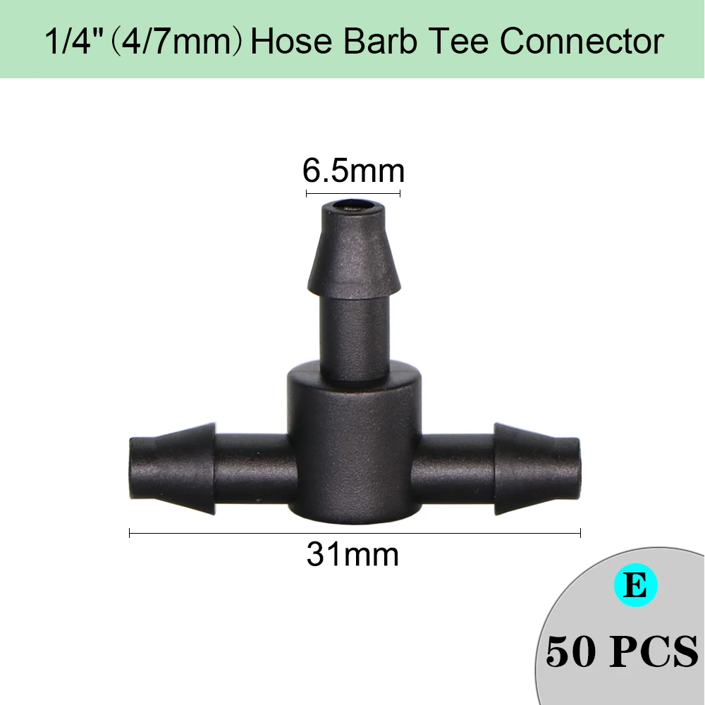 Garden Irrigation Hose Sprinkler Connector Double Barb Tee Elbow Eng Plug Water Pipe Joint 8/11 4/7mm Hose Lock Watering Fitting 