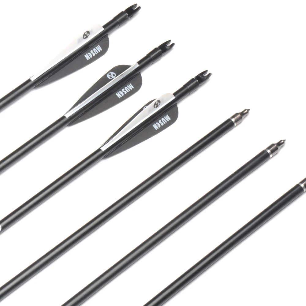 28/30/32 Inches Spine 500 Carbon Arrow With Black And White Color For