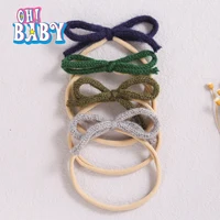 1pcs Wool Bow Elastic Baby Headband for Newborn Girls Hairbands Bowknot Infant Classical Headwear Turban Baby Hair Accessories 1