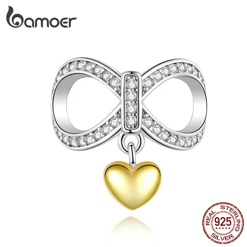 Женский браслет bamoer с сердечком из серебра и 925 пробы SCC1300|Бусины| |