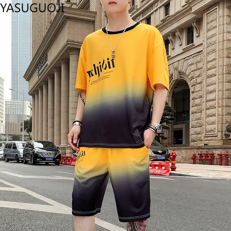 YASUGUOJI 2020 Summer New Men's Shorts Casual Suits Sportswear Mens Clothing Man Sets Pants Male Contrast Color Sweatshirt Men YASUGUOJI 2020 Summer New Men's Shorts Casual Suits Sportswear Mens Clothing Man Sets Pants Male Contrast Color Sweatshirt Men
