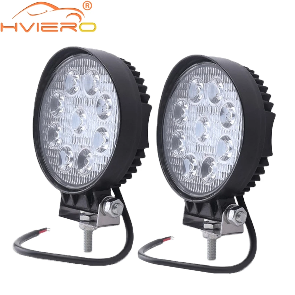 

4inch 27w Square Round Led Work Light Car Trucks Flood Spot Beam Car LED Fog Light Extra Light Off-road Vehicle Headlights
