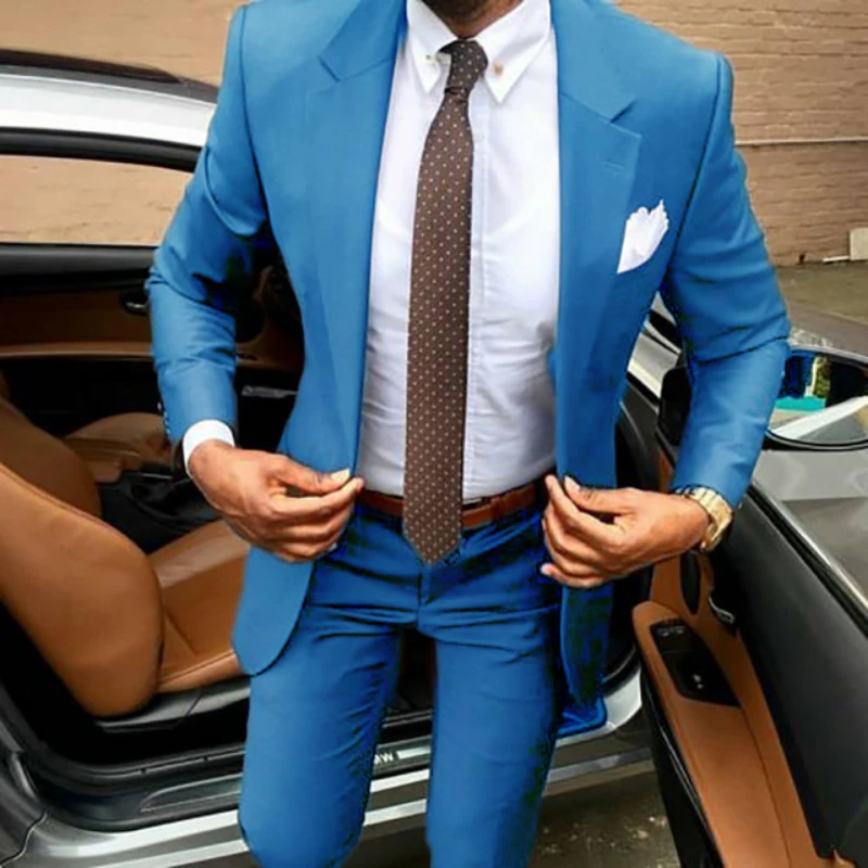 2021 Latest Brown Men's Suit Coat Pants Designs Slim Fit Elegant Tuxedos Wedding Business Party Suits 2 Pieces (Jacket+Pants) 3