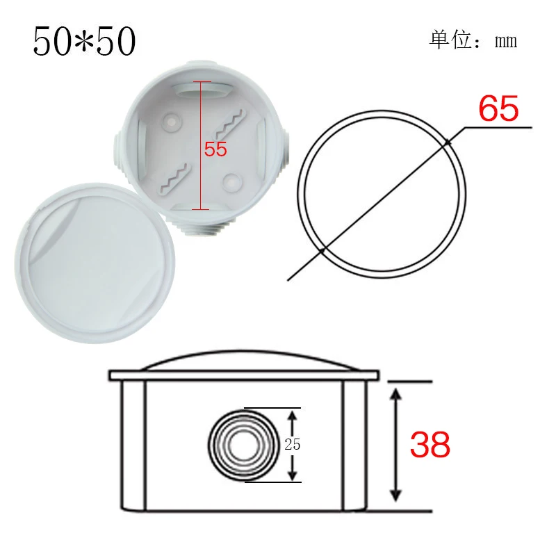 Venta al por mayor de plástico ABS IP65 непроницаемый коробка DIY на открытом воздухе удивительно conexión eléctrica de кабель коробка 200x100x70 мм - Цвет: 50x50mm