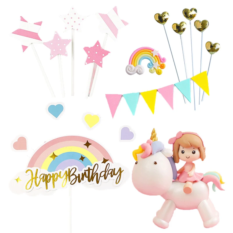 Unicorn Cake Topper Boy Girl Christening Birthday Handmade Edible Baby Shower 