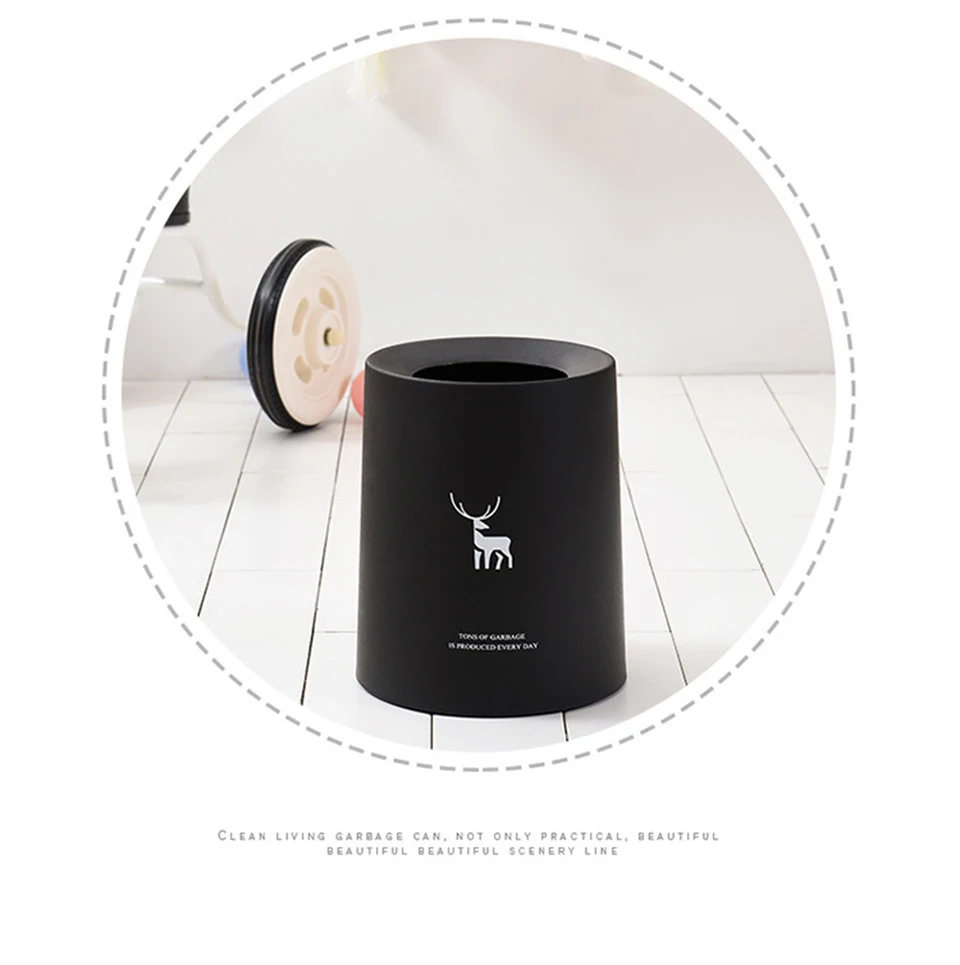 Мини-двухслойный Настольный мусорный бак, пластиковое ведро для хранения, автомобильный мусорный ящик, печатный держатель для мусорного мешка, кухонные Органайзеры