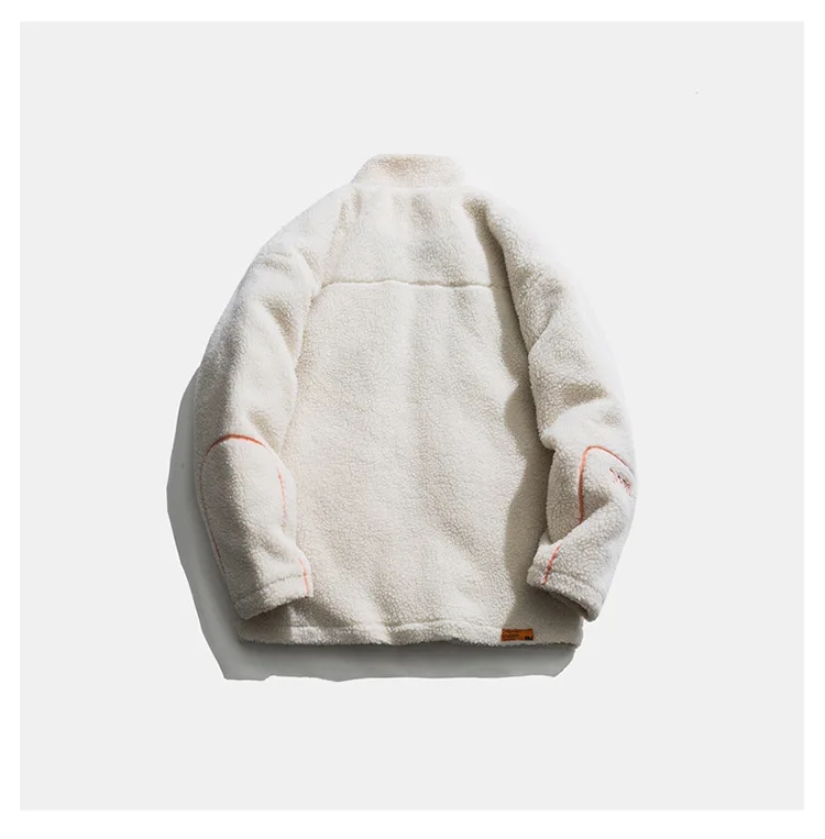 City Where the Product National Trends Simple Mixed Colors Pocket Stand Collar Polar Fleece Cotton-padded Clothes Men's Winter C