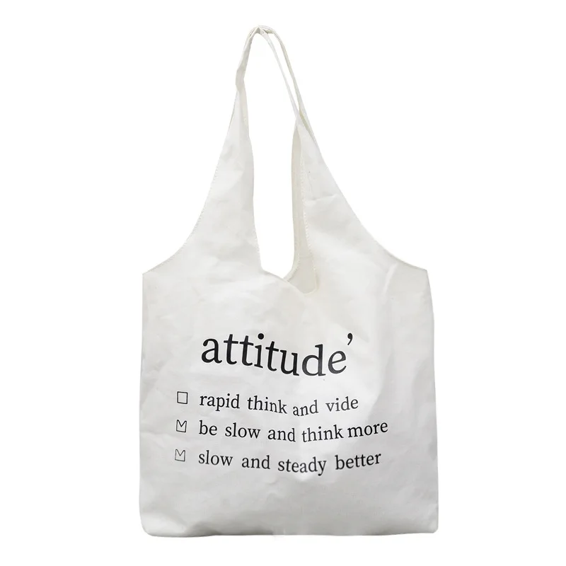 Новая стильная Холщовая Сумка с надписями INS женская сумка на плечо в Корейском стиле Повседневная Большая сумка для покупок на заказ