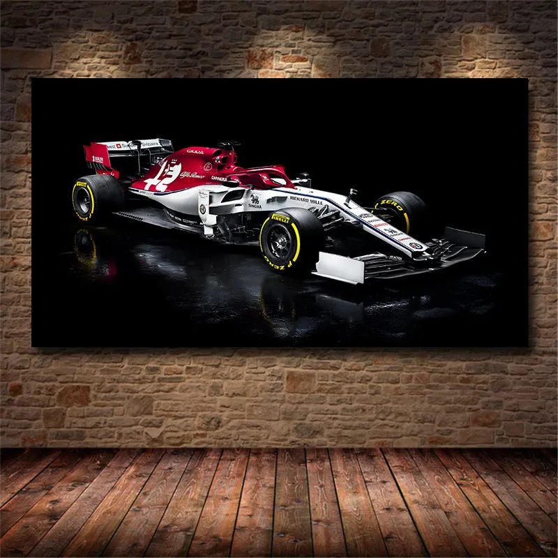 Formula 1 Car Kimi Raikkonen Print Oil Canvas Painting Racing Lovers For Living Room Bedroom Home Decoration Unframed | Дом и сад