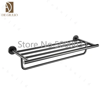 

Double Wall Mounted Bathroom Stand Black Accessory Towel Rack