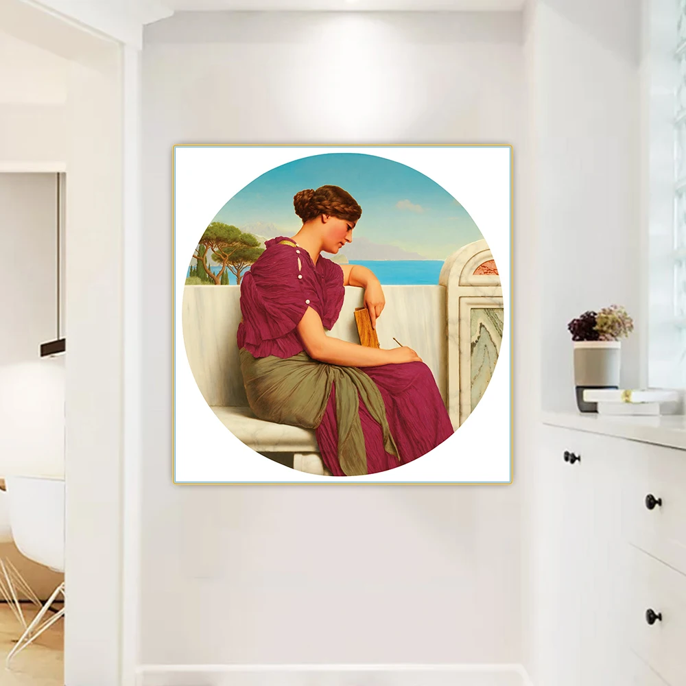 

Citon John William Godward《Response To The Letter》Canvas Oil Painting Artwork Poster Picture Wall Hanging Decorations Home Decor