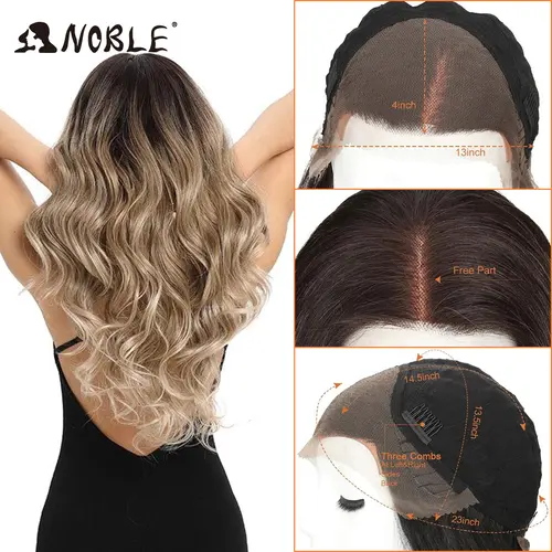 Noble Cosplay Lace Front Wig 30 Inch Lace  Long Wavy 360 0mbre Blonde Wig Red African American Synthetic Wigs For Black Women - Image 4