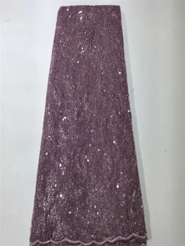 

Wholesale Price High Quality purple Sequins Lace Fabric Embroidery Tulle Lace Trim Party Dress For African Lace Fabric FZX316