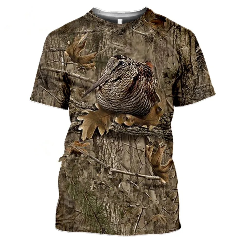 Camouflage pattern hunting T-shirt with 3D animal print1