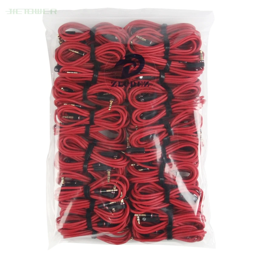 Red 4 To 4 3 To 3 Elbow Audio Cable 3 5mm Male To Male Detox Pro Headphone Replacement Audio Extension Cable 50pcs lot