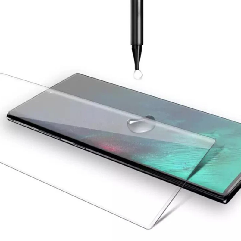 Cho iPhone 11 Pro Max 3D Full Cover Keo UV Liquid Kính Cường Lực Bảo Vệ Màn Hình Cho iPhone 6 6S 7 8 Plus X XS Max XR SE 2020 mobile screen protector