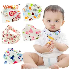 Bavoir à motif de dessin animé, serviette de salive, Double couche, en coton, Triangle, bavoir, écharpe de repas, taille réglable