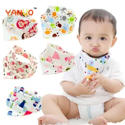 Bavoir à motif de dessin animé, serviette de salive, Double couche, en coton, Triangle, bavoir, écharpe de repas, taille réglable 