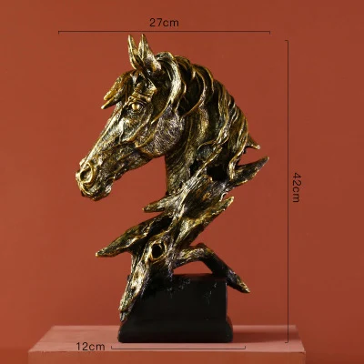 Лидер продаж голова лошади абстрактные украшения для дома Hnadcrafts фигурка Миниатюрная модель стол Декор Аксессуары скульптура - Цвет: gold l