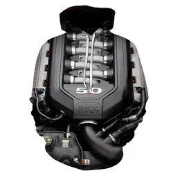 Maohua Sudadera con capucha de coche deportivo para hombre, suéter con estampado 3D de Ford Mustang de 5,0 litros, V8, Engine Power Heart, novedad