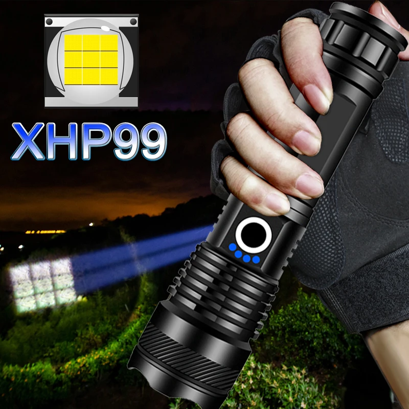 Droshipping 9 ядер Xhp99 мощный светодиодный фонарик Usb Перезаряжаемый 26650 аккумулятор
