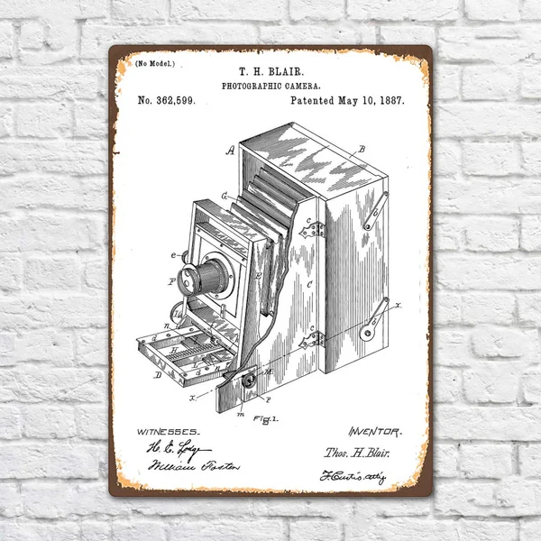 Lucidograph Camera Patent Vintage Retro металлический жестяной знак фотография художественный