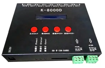 

K-8000D;8ports(512pixels*8)DMX SD card pixel controller dmx512 chip/UCS2903/DMX512AP-N/WS2821A/UCS512 controller