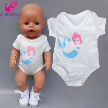 

43cm Baby Doll sumer white mermaid shirt 18 Inch American OG girl Dollclothes