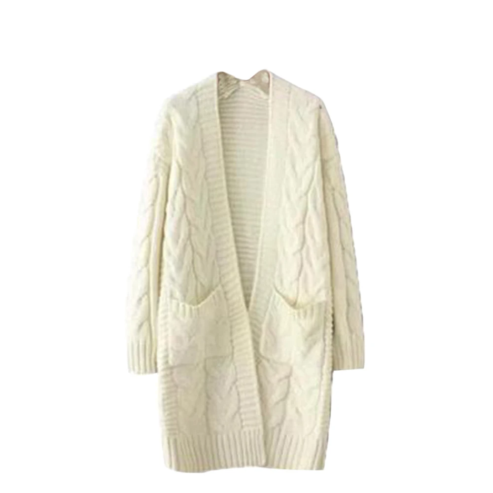 DIHOPE Женский вязаный кардиган, пальто, Осенний свободный длинный кардиган с капюшоном, Женский винтажный свитер с длинным рукавом, верхняя одежда размера плюс, пальто