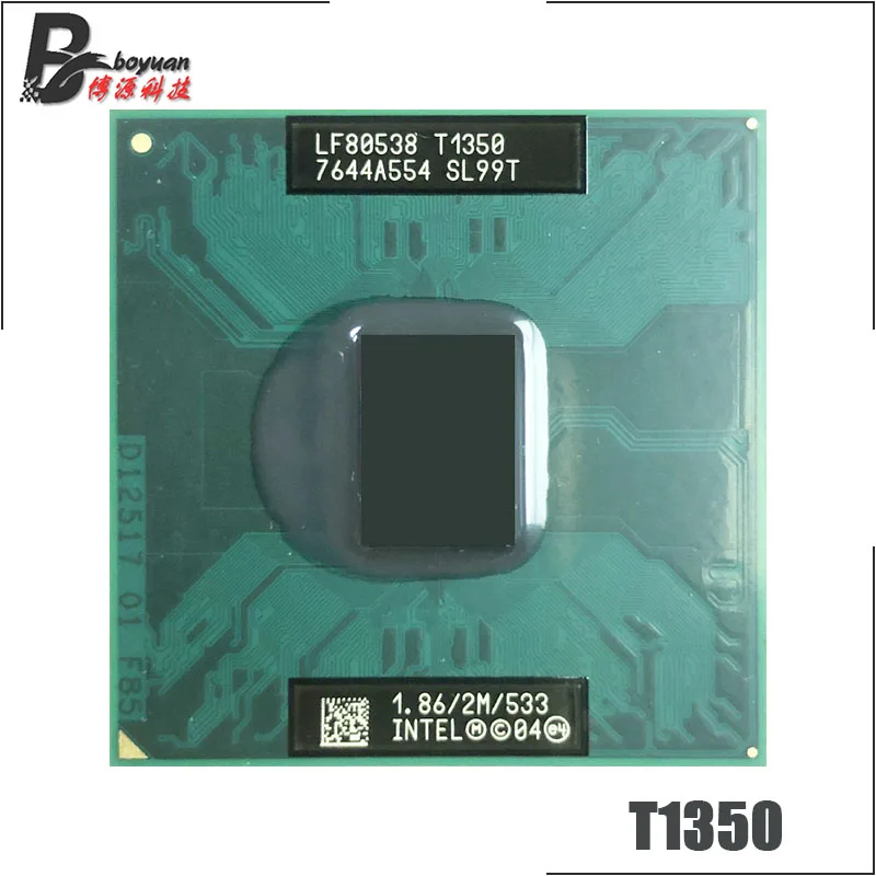 Процессор Intel Core Solo T1350 SL99T 1 8 ГГц одноъядерный однопоточный ЦПУ 2 Мб 31 Вт разъем M /