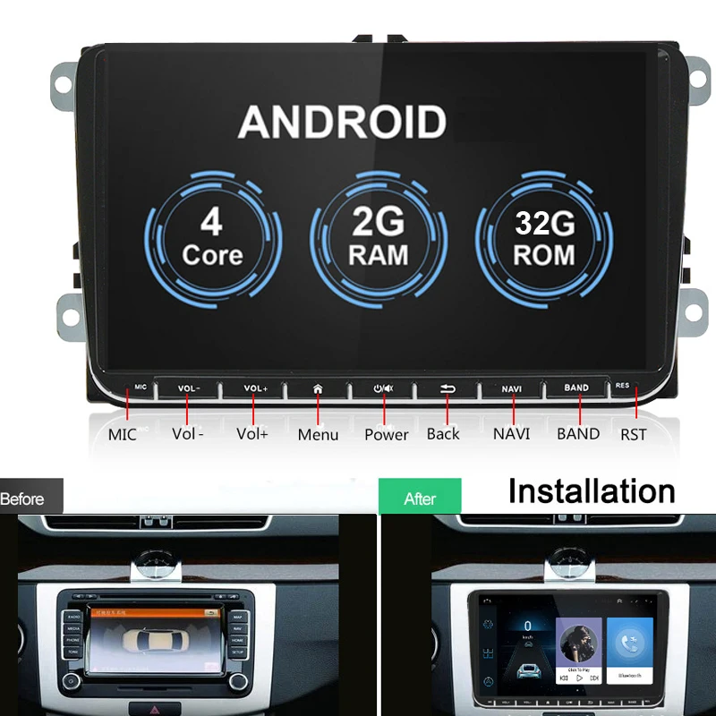Автомобильный мультимедийный плеер 2 ГБ + 32 Android стерео для Skoda Seat Volkswagen VW Passat b7 POLO