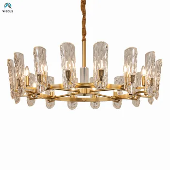 

Post Modern Luxury Copper E14 Led Chandelier Chain Hanging Adjustable Suspend Lamp Living Room Luminarias Chandelier Lighting