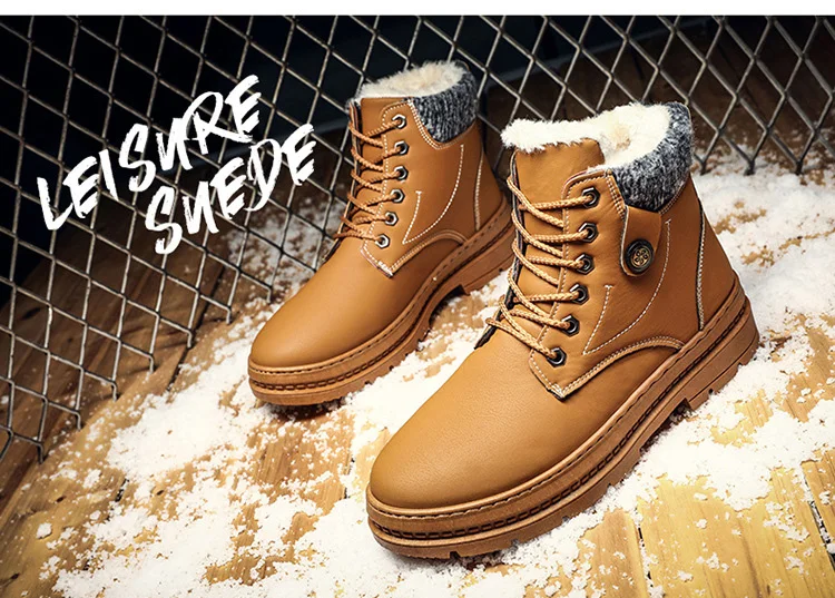 Winter Boots For Men Ankle Boots Casual Shoes Men Male Winter Shoes New Snow Boots Keep Warm With Fur Sneakers Men Footwear