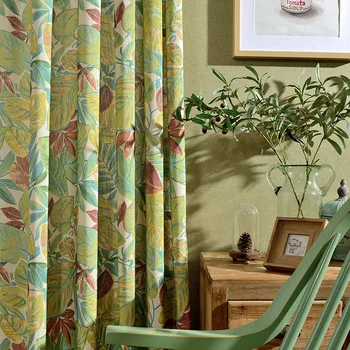 

Modern Minimalist Countryside Style Curtains for Living Dining Room Bedroom Polyester-cotton Printed Jacquard Curtains