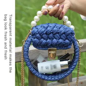 

Acrylic Transparent Woven Bag Hand-woven Bag Crocheted Wool DIY Kit DIY Hand Sewing Material Package