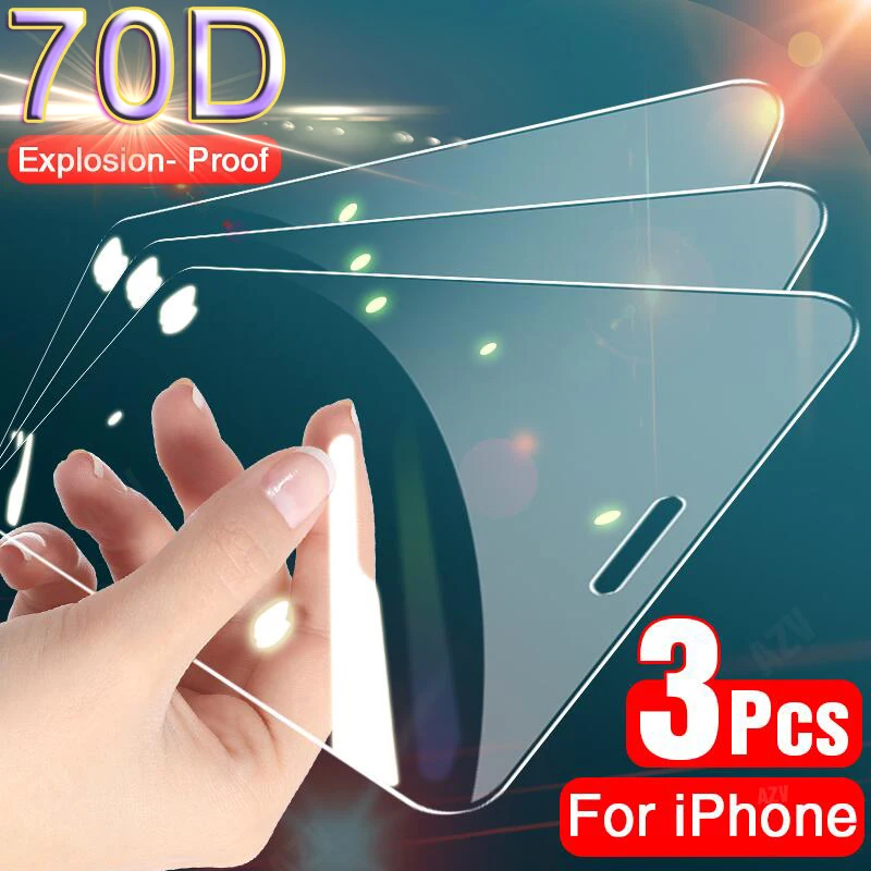 Защитное стекло 70D с полным покрытием для iPhone 11 Pro XS MAX XR X изогнутое закаленное 10 7 8