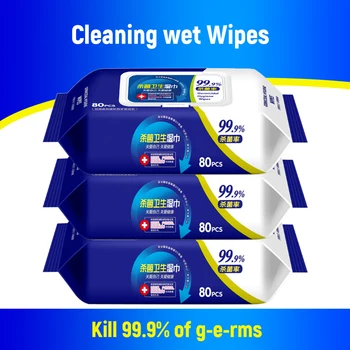 

80 Wipes/Pack Hygiene Wipes Skin Cleaning Wipes Alcohol Free Disposable Wet Wips Non-woven Hand Wipes Skin Cleaning Tissues
