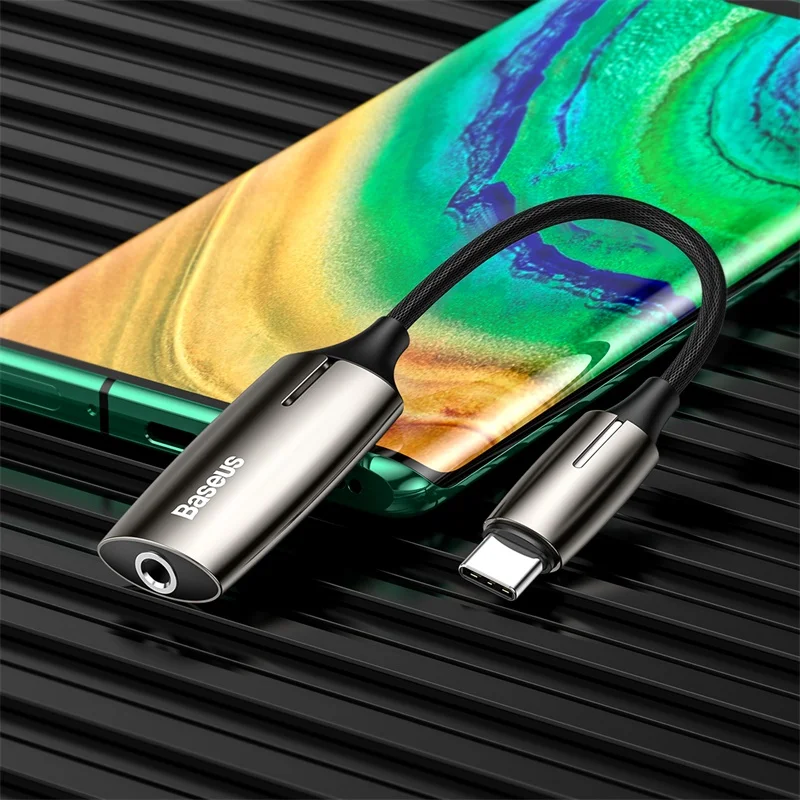 Baseus Type C To 3.5mm Jack Earphone Charging Converter USB Type-C Audio Adapter for Xiaomi 6 Huawei P10 Mate 20 Type C Phones