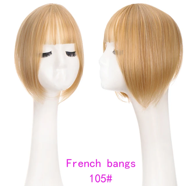 TALANG Neat Front Fringe Clip In  Hair Bangs  Hair Extensions Sweeping Side Blunt Bang Natural Black Brown Hairpieces BF04